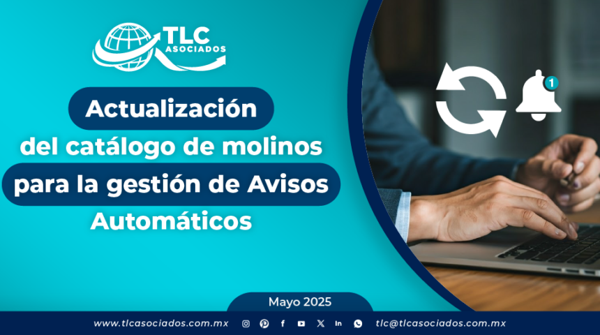 Actualización del catálogo de molinos para la gestión de Avisos Automáticos