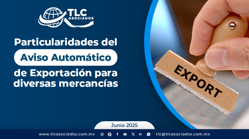 Particularidades del Aviso Automático de Exportación para diversas mercancías