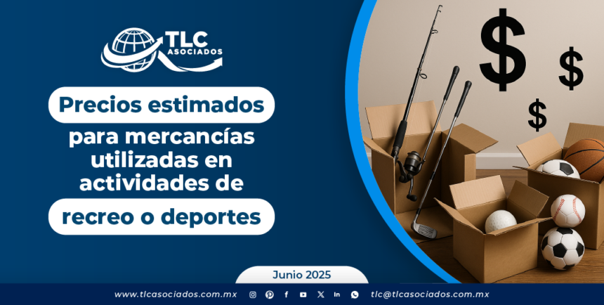 Precios estimados para mercancías utilizadas en actividades de recreo o deportes