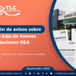 Notificación de avisos sobre el alta o baja de nuevas instalaciones OEA