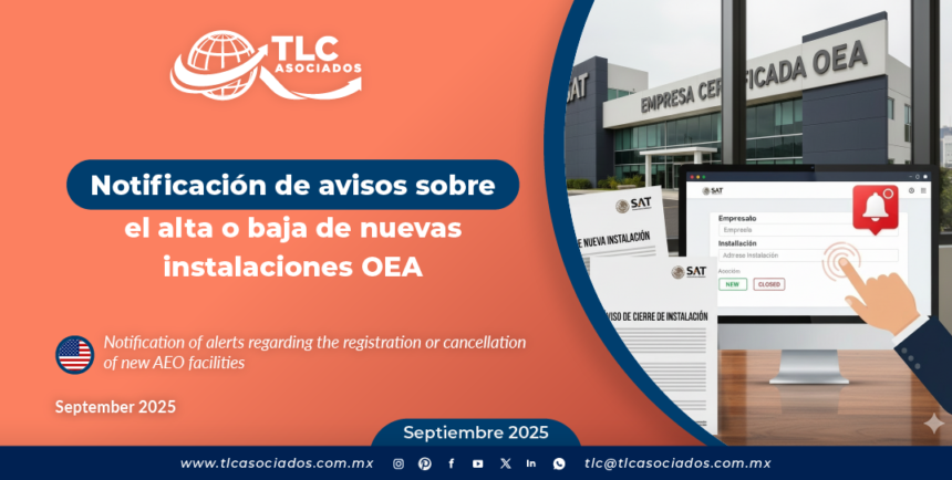 Notificación de avisos sobre el alta o baja de nuevas instalaciones OEA