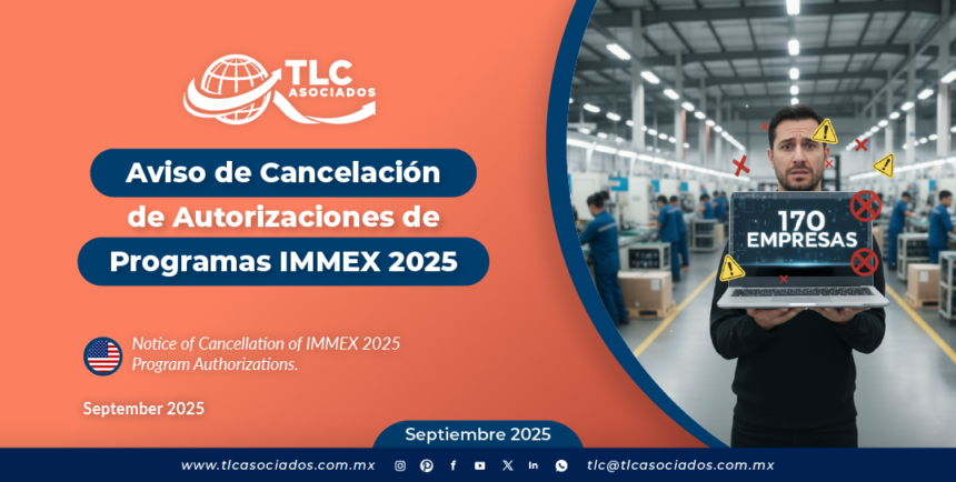 Aviso de Cancelación de Autorizaciones de Programas IMMEX 2025