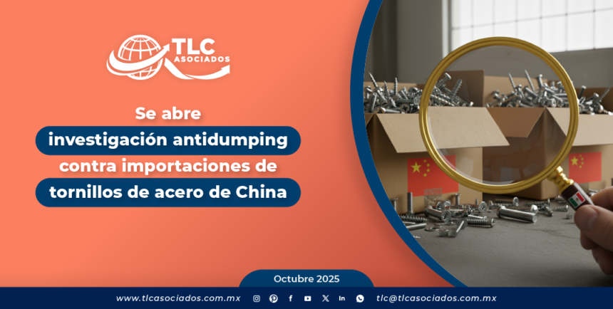 Se abre investigación antidumping contra importaciones de tornillos de acero de China