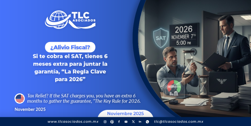 ¿Alivio Fiscal? Si te cobra el SAT, tienes 6 meses extra para juntar la garantía, “La Regla Clave para 2026”
