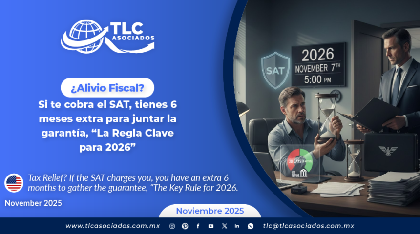 ¿Alivio Fiscal? Si te cobra el SAT, tienes 6 meses extra para juntar la garantía, “La Regla Clave para 2026”