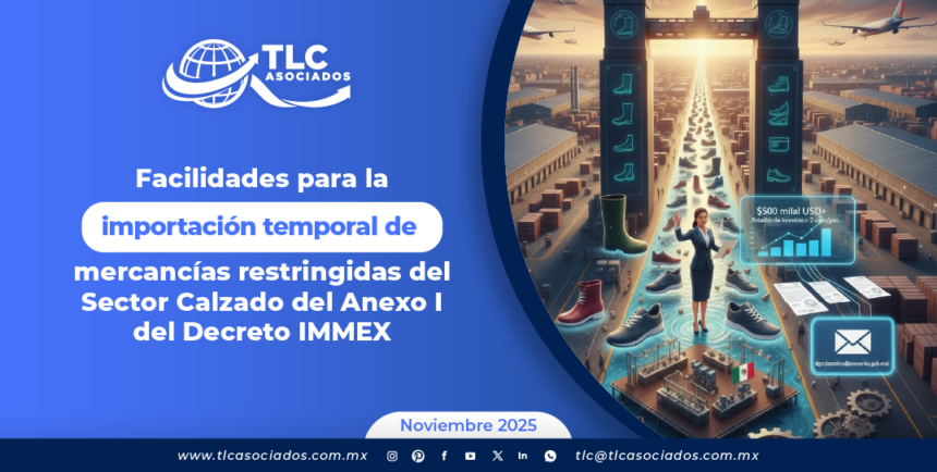 Facilidades para la importación temporal de mercancías restringidas del Sector Calzado del Anexo I del Decreto IMMEX