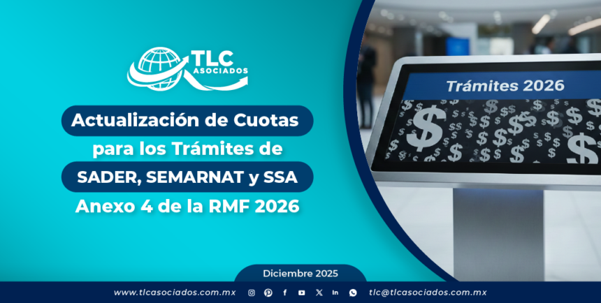 Actualización de Cuotas para los Trámites de SADER, SEMARNAT y SSA – Anexo 4 de la RMF 2026