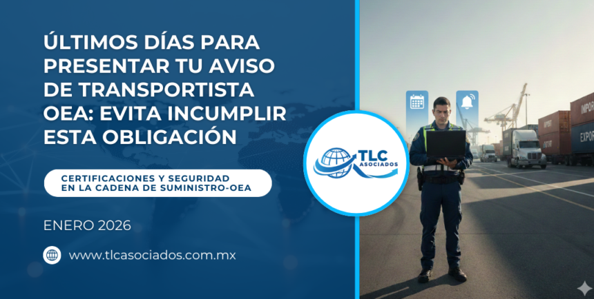 Últimos días para presentar tu aviso de transportista OEA: evita incumplir esta obligación