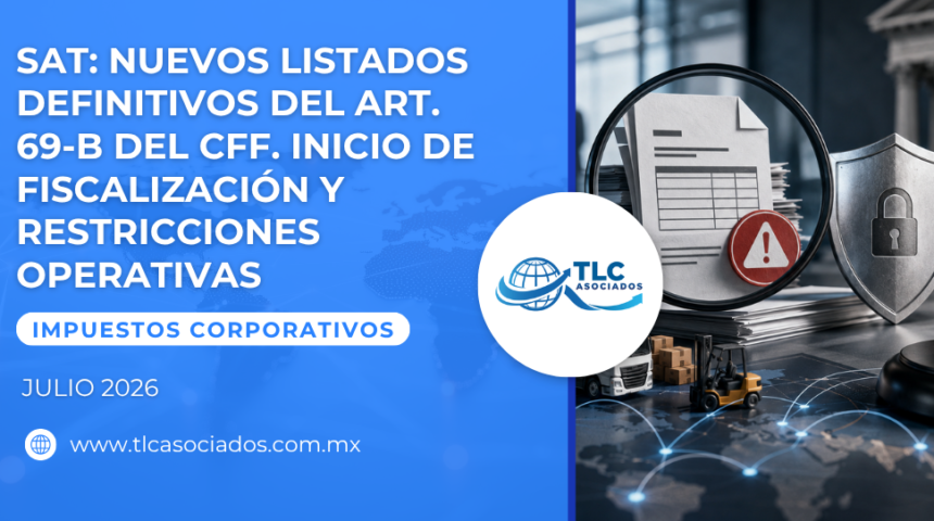 SAT: Nuevos listados definitivos del Art. 69-B del CFF. Inicio de fiscalización y restricciones operativas