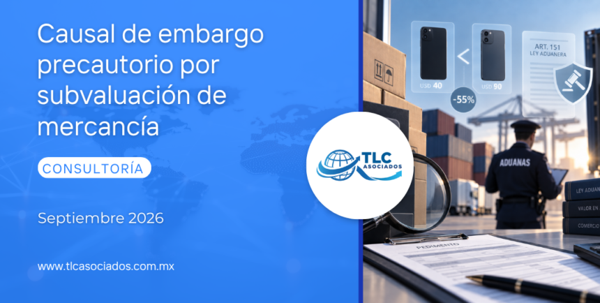 Causal de embargo precautorio por subvaluación de mercancías