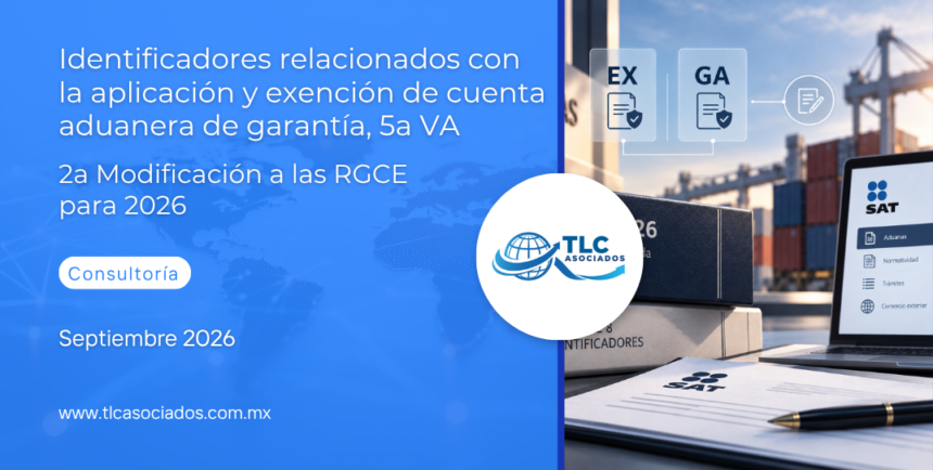 IDENTIFICADORES RELACIONADOS CON LA APLICACIÓN & EXENCIÓN DE CUENTA ADUANERA DE GARANTÍA, 5a VA – 2a Modificación a las RGCE para 2026